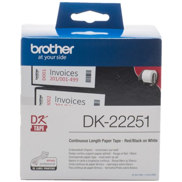 Etiquetas Cinta Continua Brother Dk22251 Negro DK22251