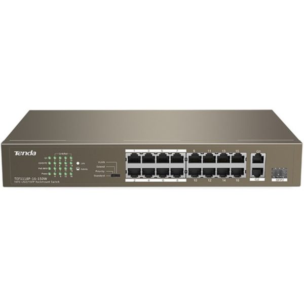 Switch 16 Puertos 10 100 Tenda TEF1118P-16-150W