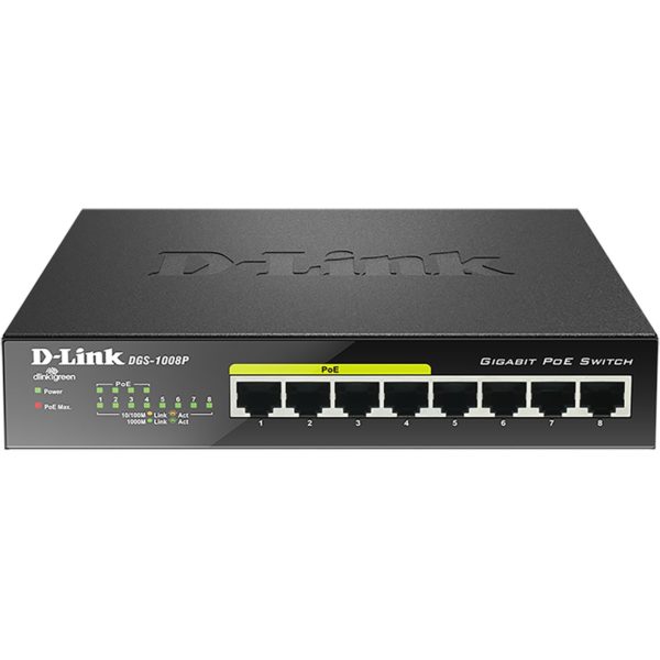 Switch 8 Puertos Gigabit Poe D - Link DGS1008P