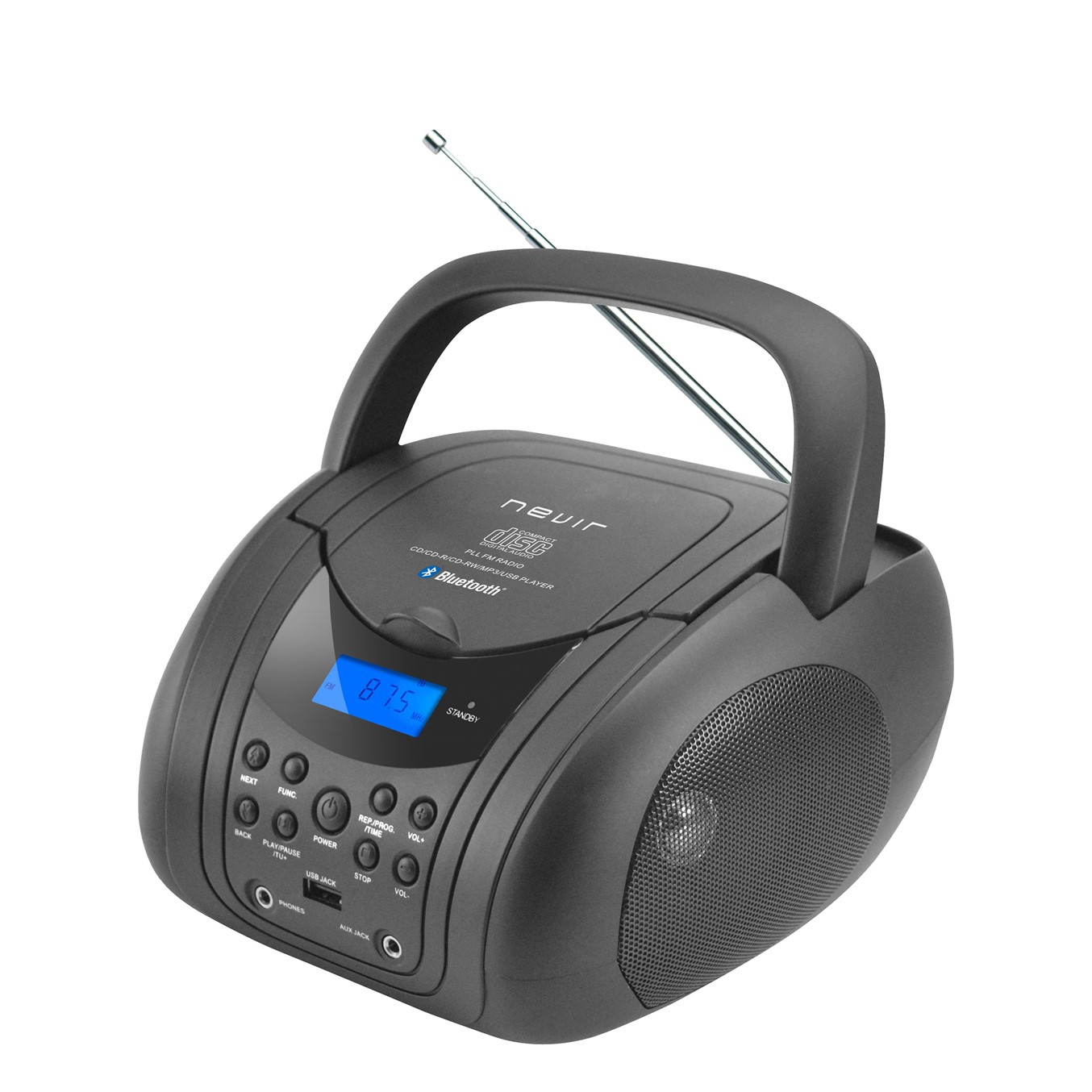 Radio Reloj Despertador Nevir Nvr-335Dd Negro Sintonizador Am FM