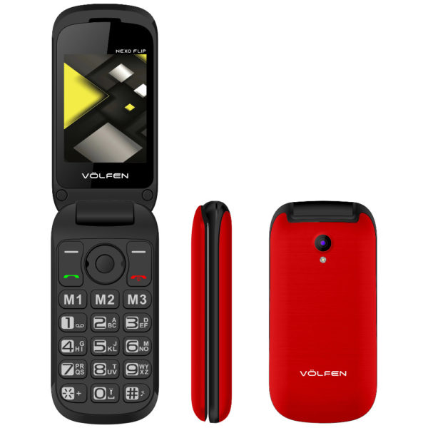 Telefono Movil Volfen Flip Rojo Tipo 00139